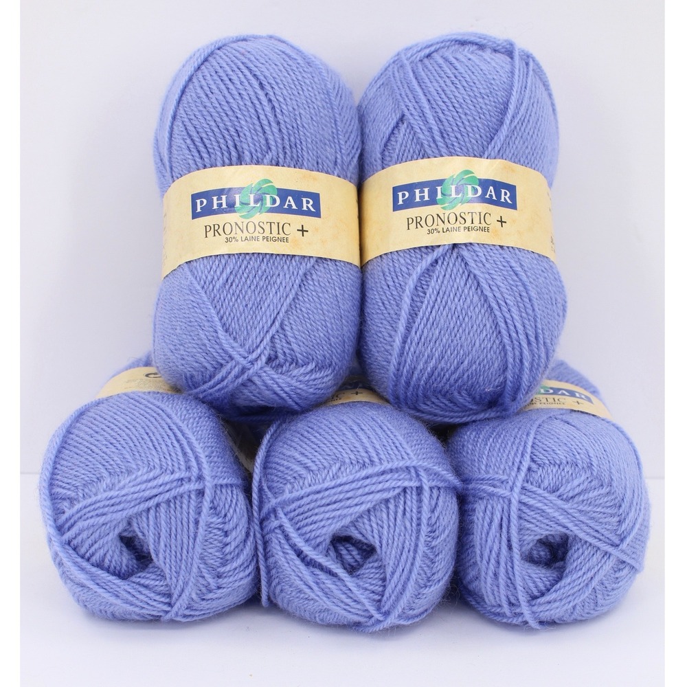 Phildar Pronostic + Bleuet Yarn 70% Acrylic 30% Wool 50g 5 Skeins Lot